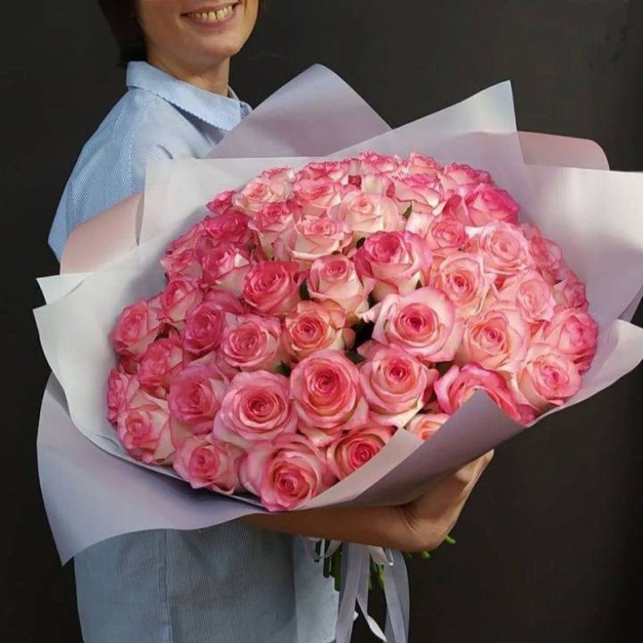 101 роза Джумилия в оформлении  в Щёлкове