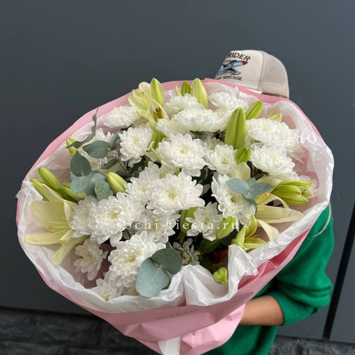  Букет  хризантемы и лилии с доставкой в Щёлкове