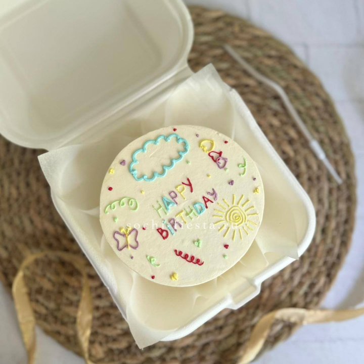 Бенто-торт "С днем рождения!"  с доставкой в Щёлкове