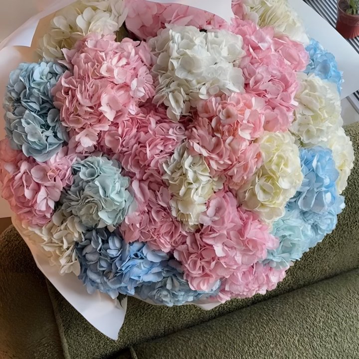 Букет гортензий микс в Щёлкове