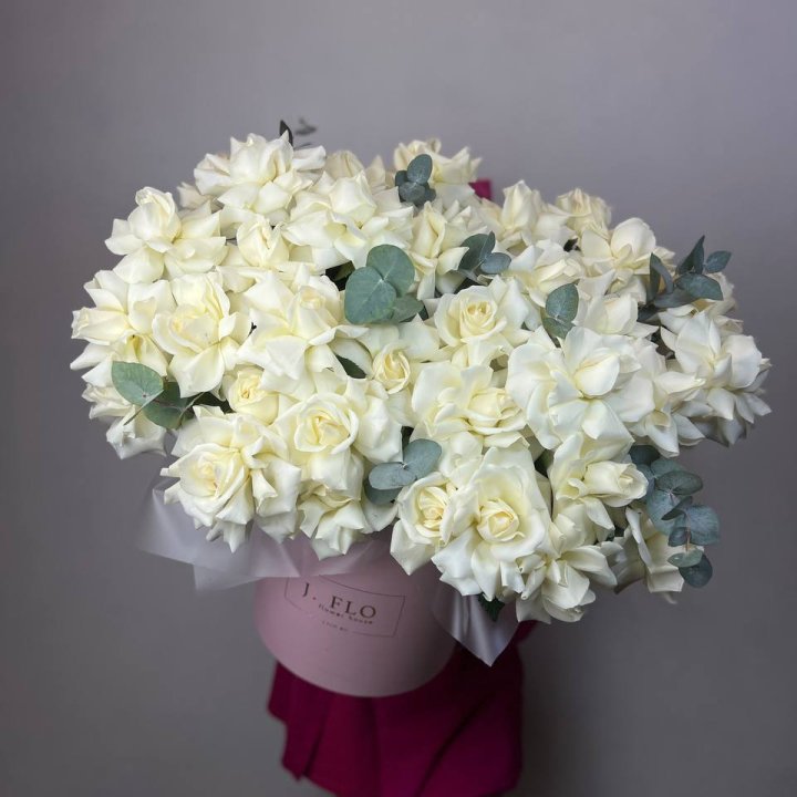 37 белых роз в боксе в Щёлкове