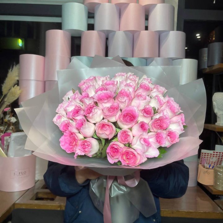  51 розовых роз в Щёлкове