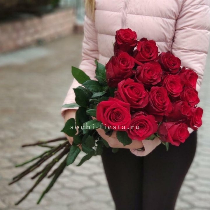 15 высоких красных роз в Щёлкове