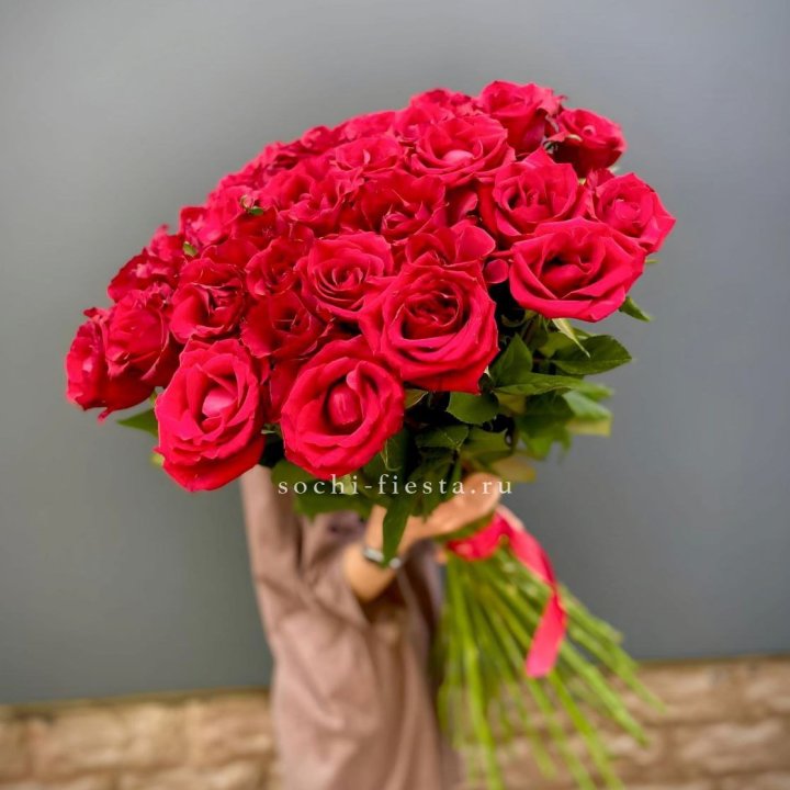51 высокая красная роза в Щёлкове